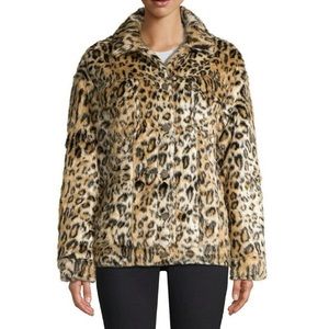Apparis Lauren Faux Fur Leopard Jacket Size Small